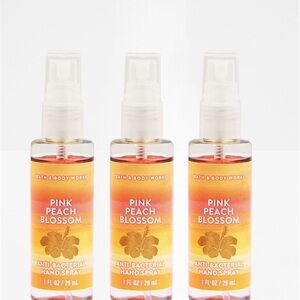 Bath & Body Works Pink Peach Blossom Hand Sanitizer Spray Set of 3pc. Brand New